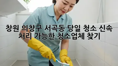 창원 의창구 서곡동 당일 청소, 신속 처리 가능한 청소업체 찾기!